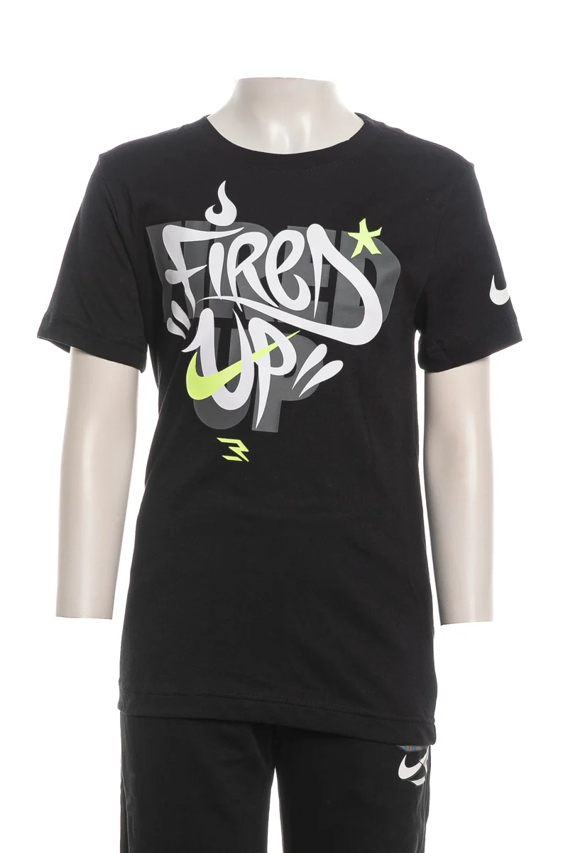 T-Shirt Nike Fired Up Graffiti Da Bambino Nera