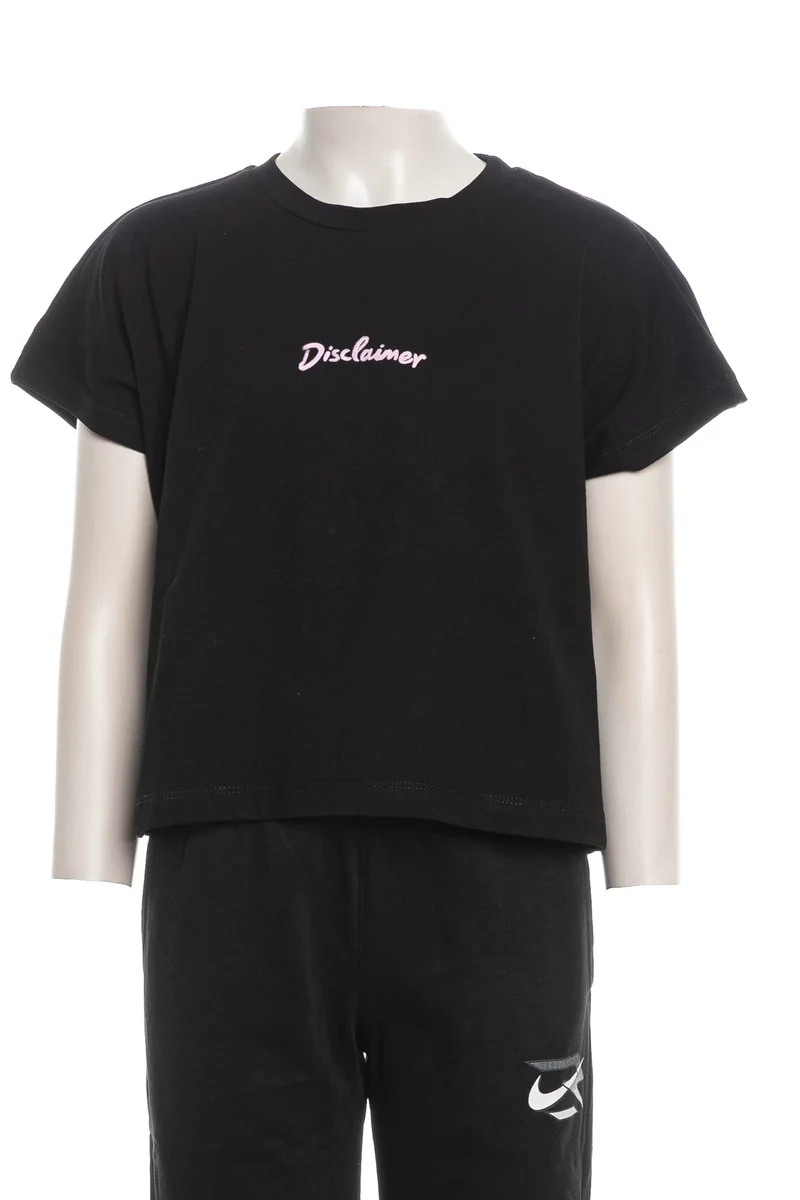 T-Shirt Disclaimer Softly Da Bambina Nera