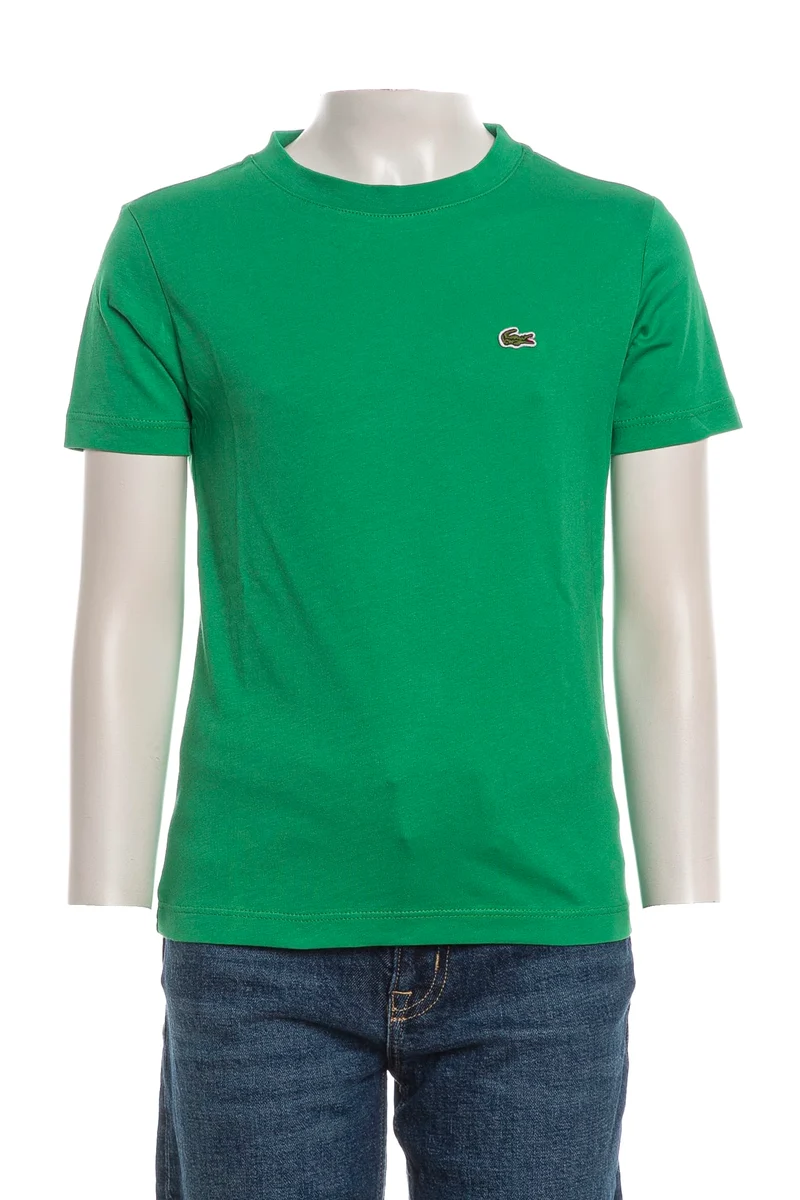 T Shirt Lacoste Tj1122 Da Bambino Verde Bandiera