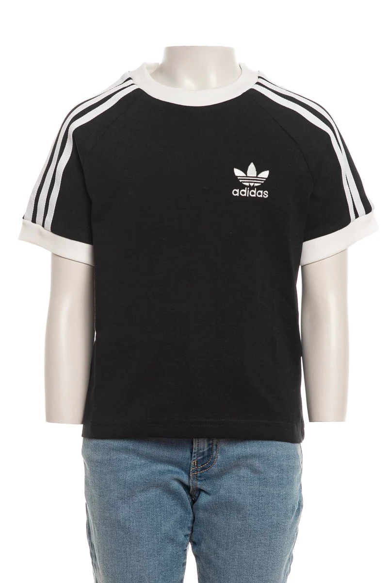 T Shirt Adidas Originals 3 Stripes Ss Tee Da Bambina Nera