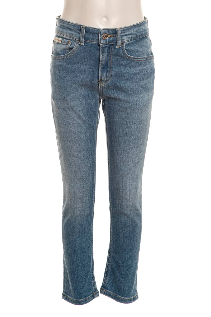 Jeans Calvin Klein Ess Washed Dd Da Bambino Denim Medio Light Blu