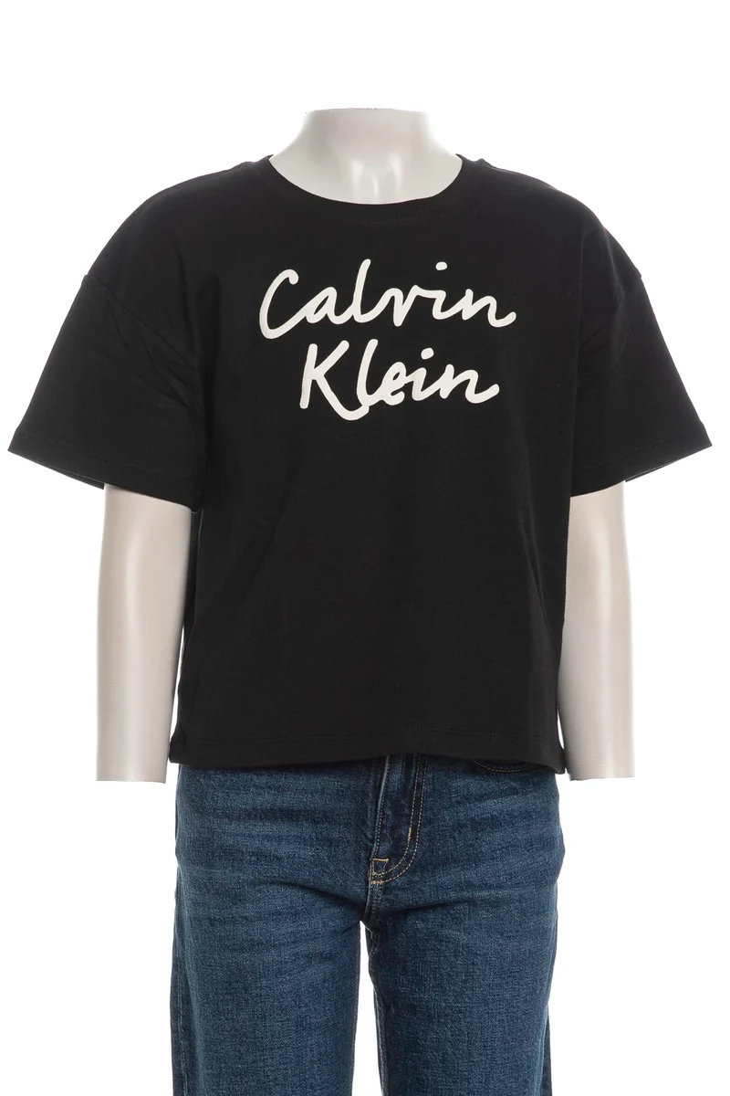 T Shirt Calvin Klein Script Logo Ss Tee Da Bambina Nera