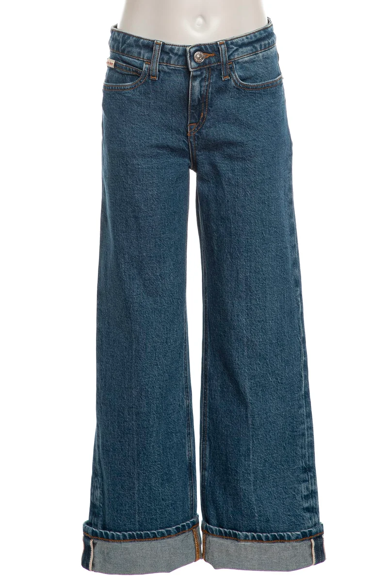Jeans Calvin Klein Selvedge Hr Rlx Da Bambina Denim Dark Medio Blu