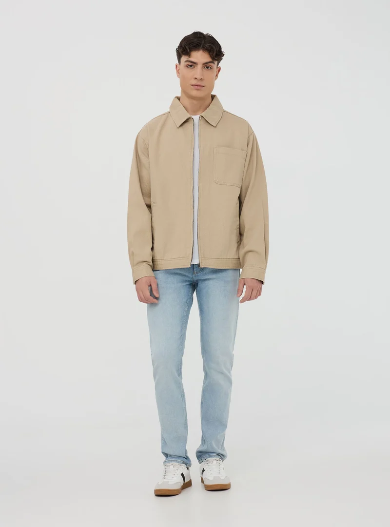 Giubbino in denim con zip