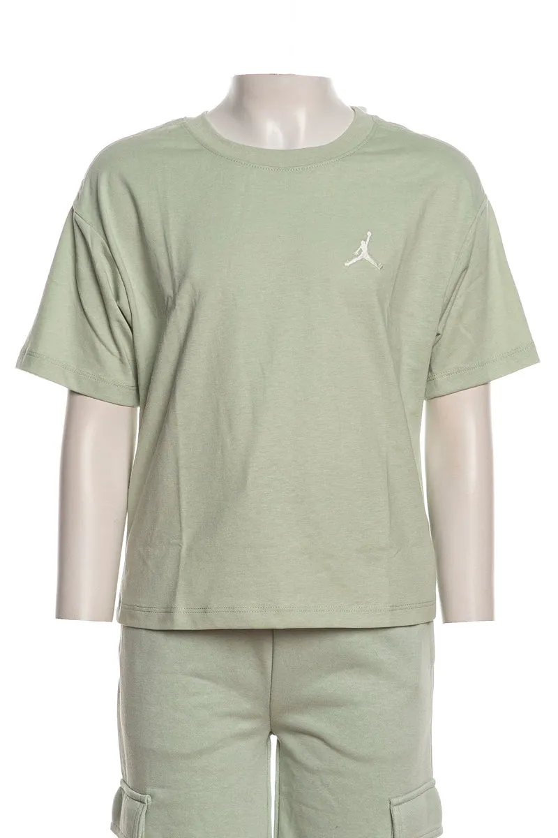 T Shirt Jordan Brooklin Ess Tee Da Bambina Verde Alga Chiaro