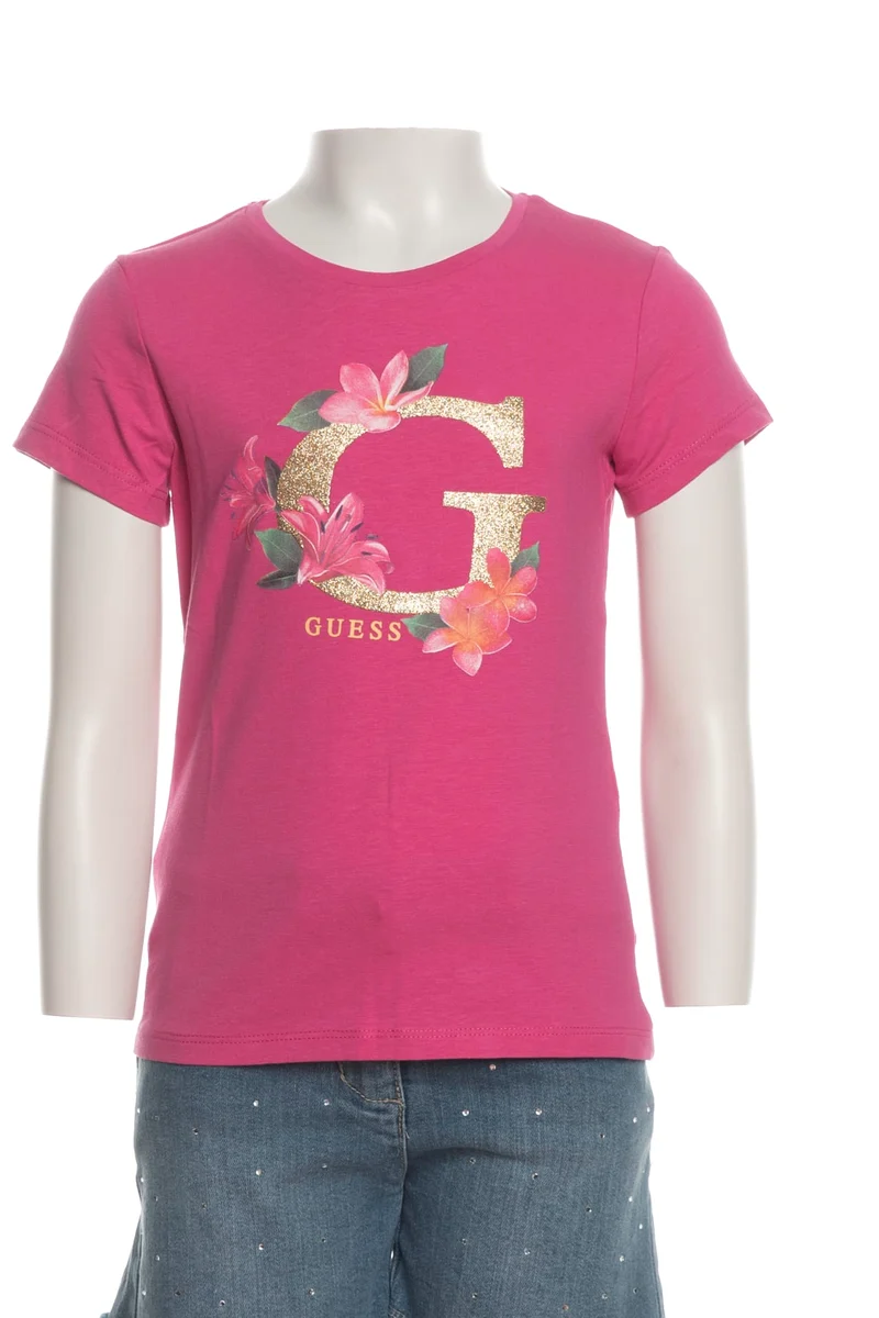 T Shirt Guess G Flowers Ss Baby Tee Da Bambina Ciclamino