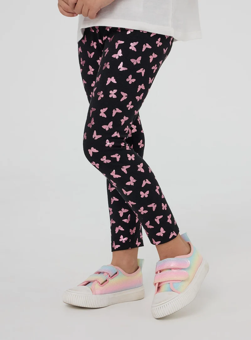 Leggings lunghi fantasia farfalle