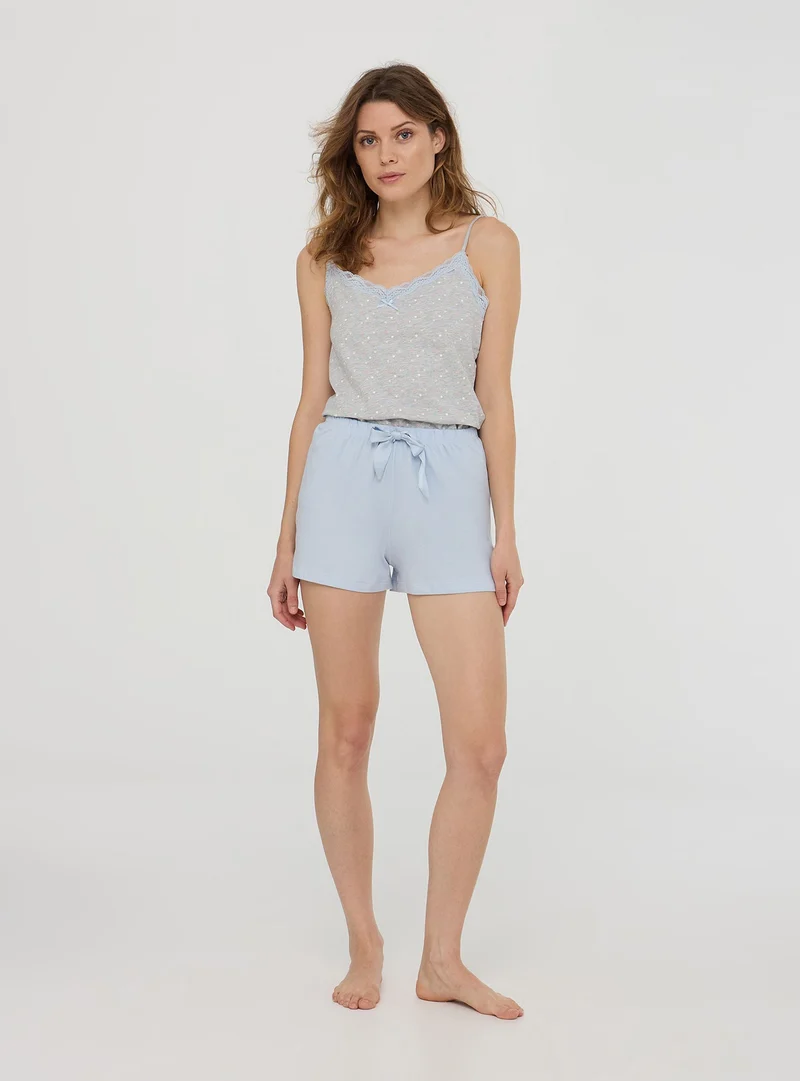 Pantaloncini del pigiama tinta unita con coulisse