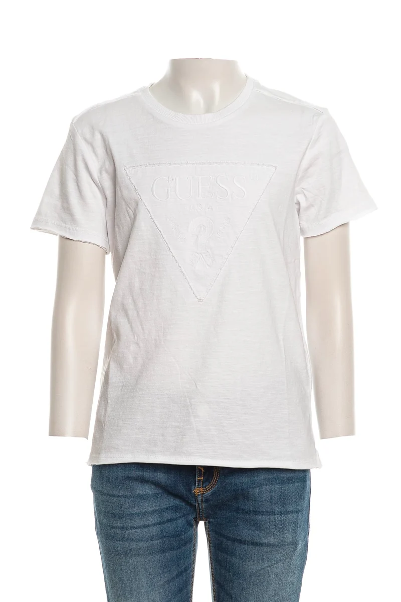 T Shirt Guess Slub Dye Ss Da Bambina Bianca