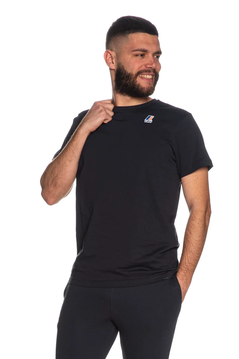 T Shirt K-Way Le Vrai Edouard Da Uomo Blu Marina