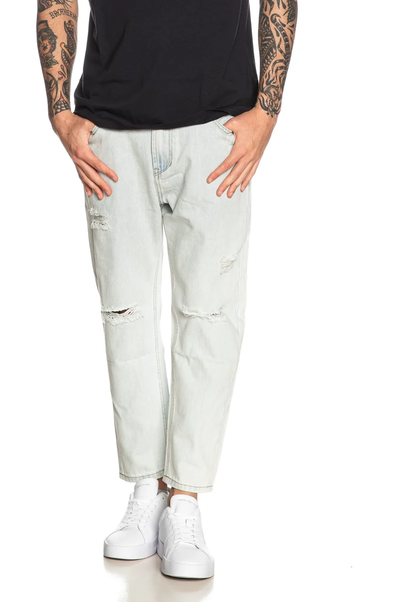 Jeans Gianni Lupo Cooper Ct Da Uomo Denim Delavè Light Blu