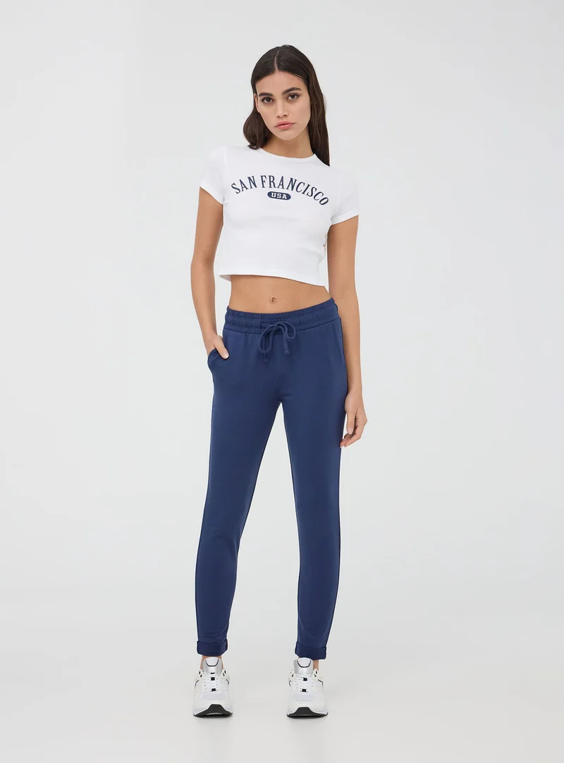 Pantaloni tuta leggeri skinny con coulisse