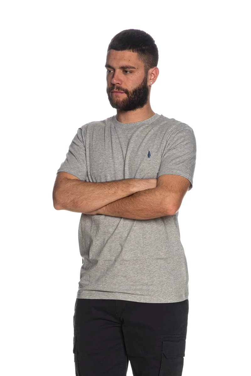 T Shirt Walt Bay Basic 1 U Da Uomo Grigio Melange