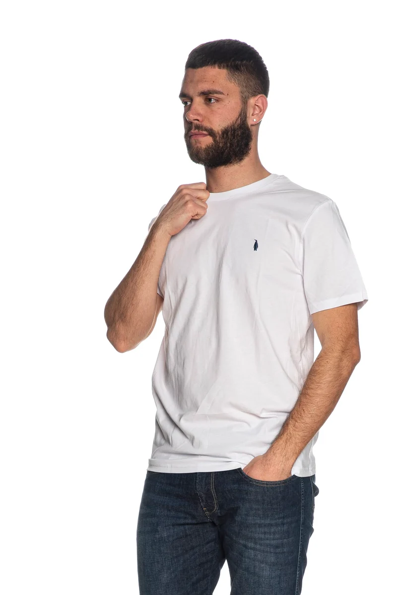 T Shirt Walt Bay Basic 1 U Da Uomo Bianca