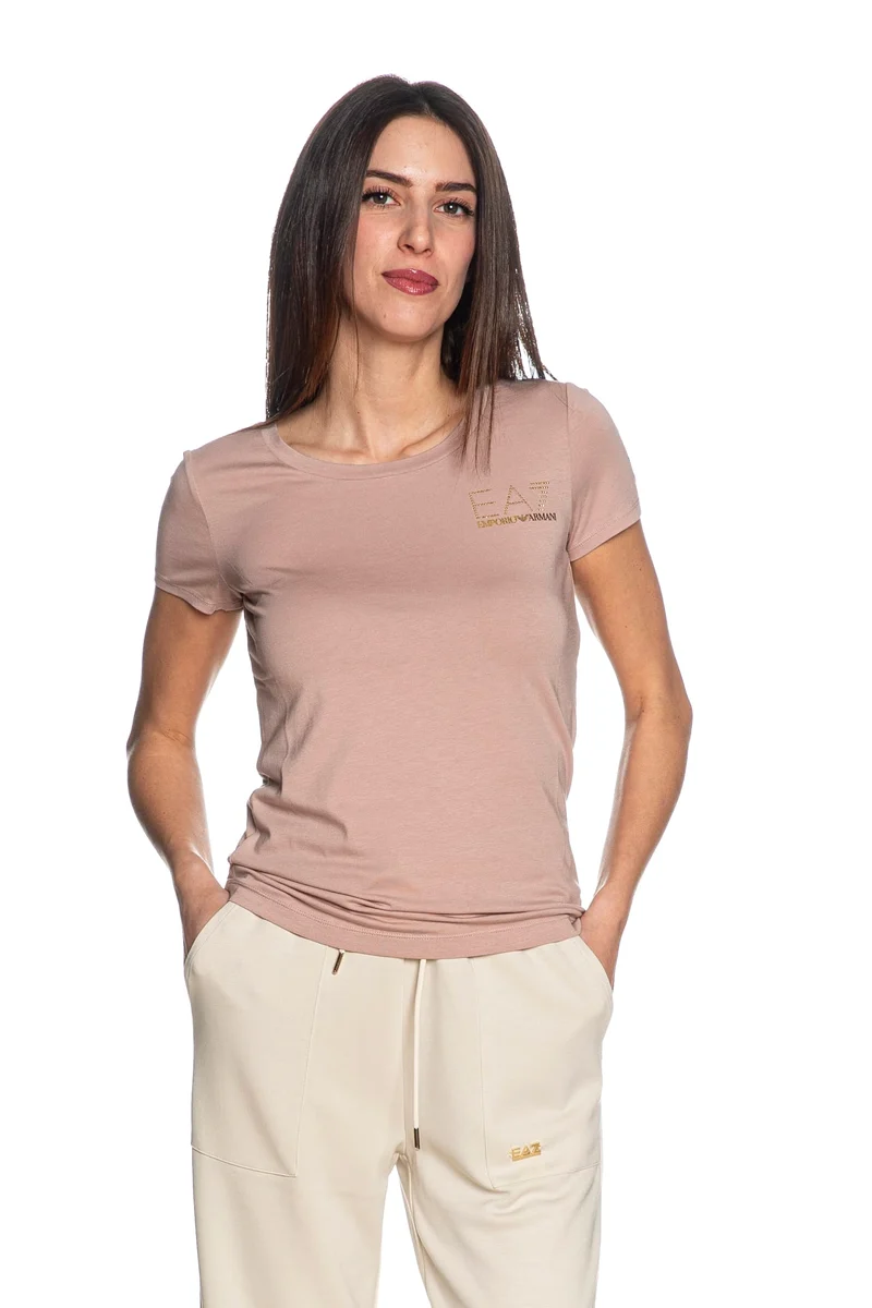 T Shirt Ea7 Train Evolution W Tee Ss Da Donna Rosa Antico