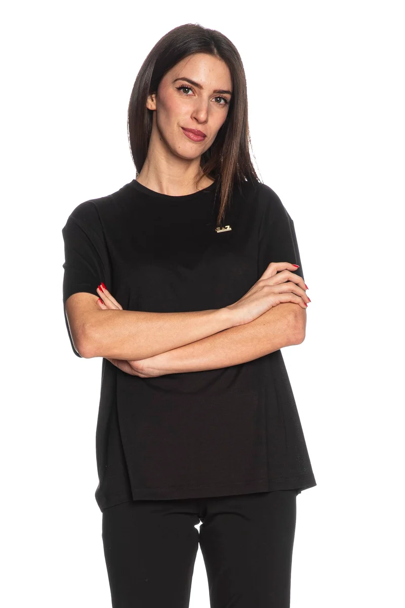 T Shirt Ea7 Train Lady Rlx W Tee Ss Da Donna Nera
