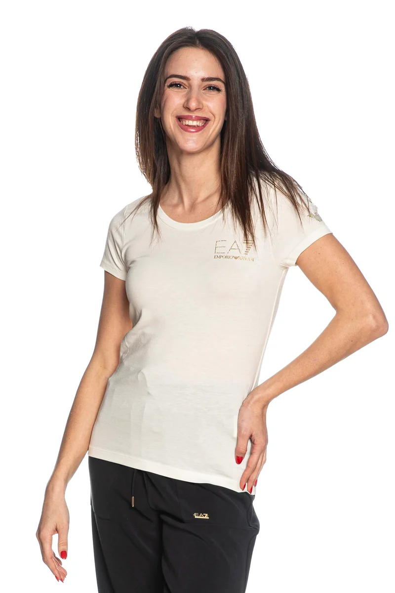 T Shirt Ea7 Train Evolution W Tee Ss Da Donna Panna