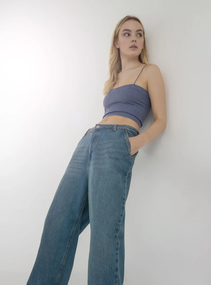 Jeans baggy con tasche alla francese