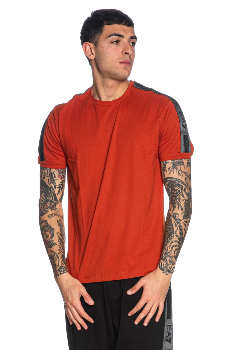T Shirt Ea7 Train Logo Series Tp Da Uomo Ruggine