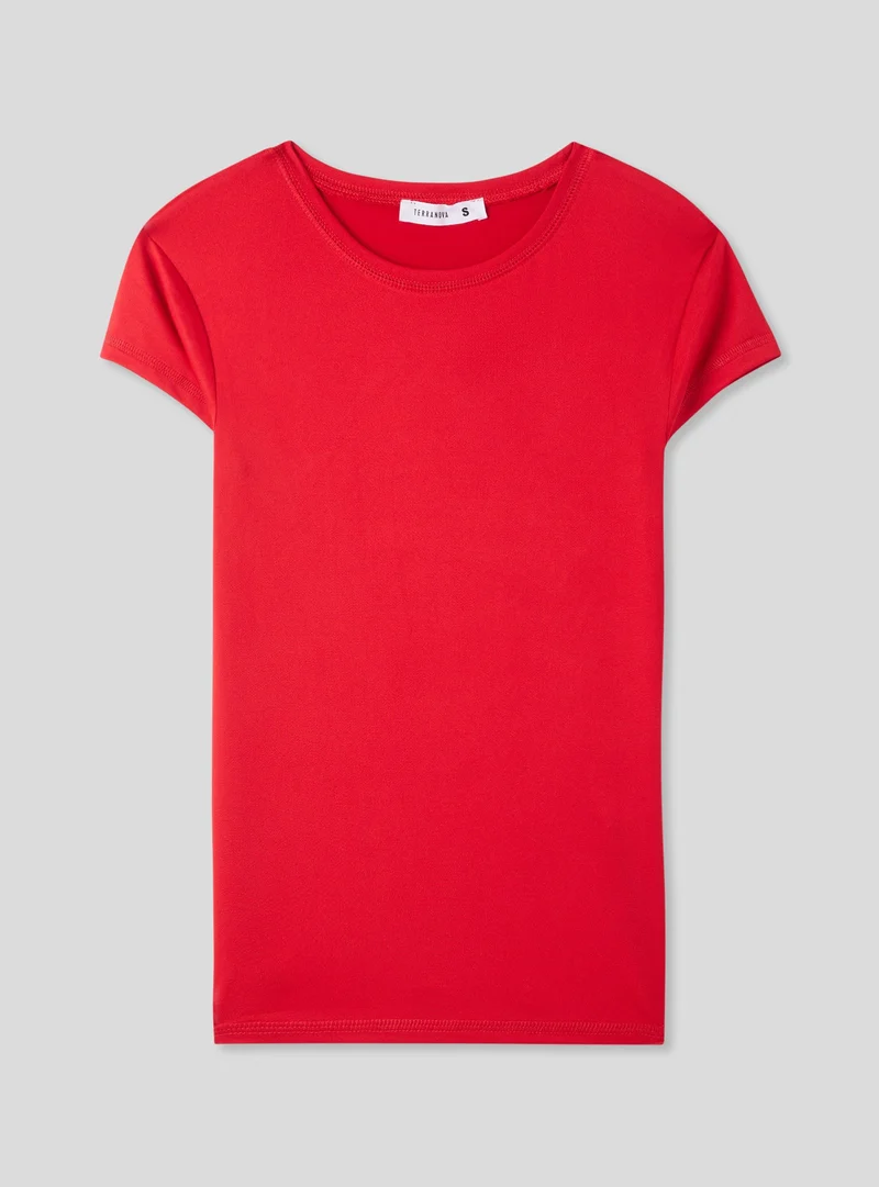T-shirt tinta unita elasticizzata