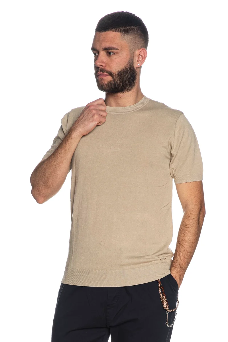 Maglia Gianni Lupo Short Sleeve Da Uomo Beige