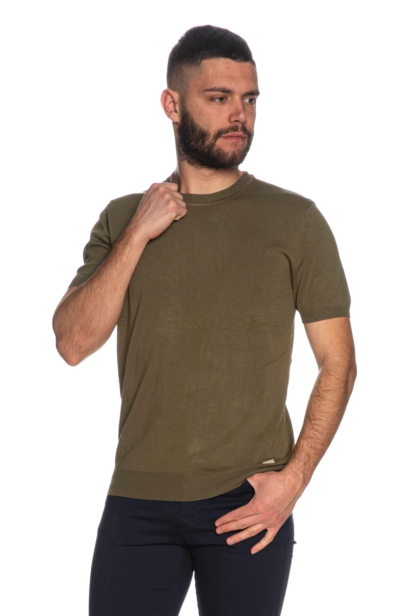 Maglia Gianni Lupo Short Sleeve Da Uomo Verde Oliva