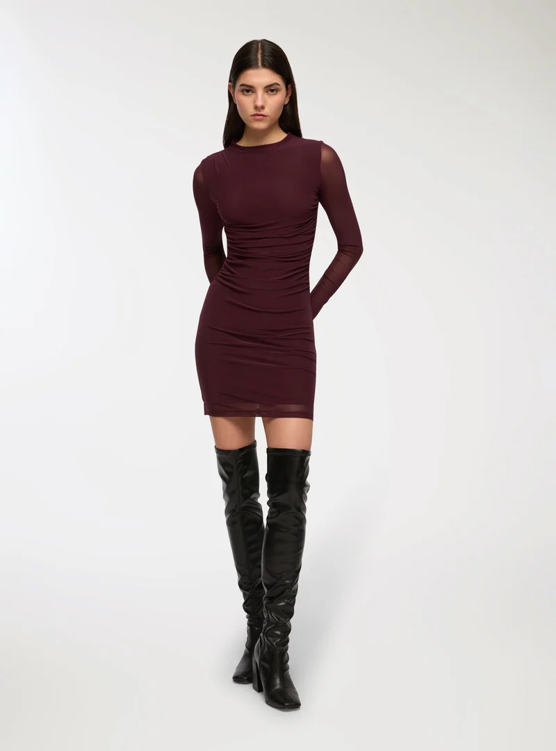 Vestito arricciato in tulle