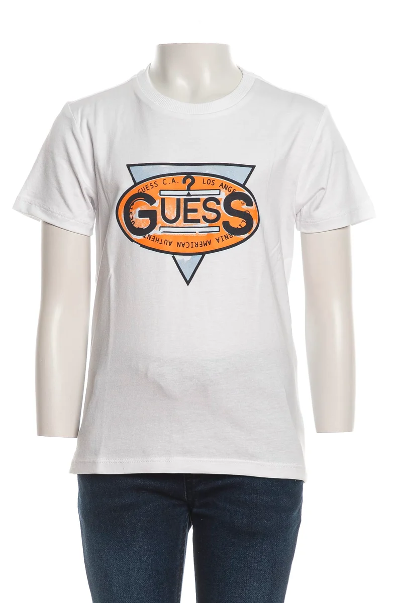 T Shirt Guess American Authentic Ss Da Bambino Bianca