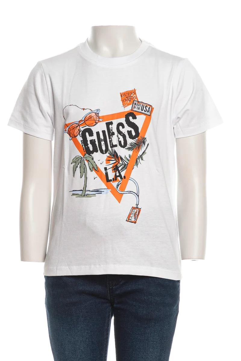 T Shirt Guess L.A. Palm Da Bambino Bianca