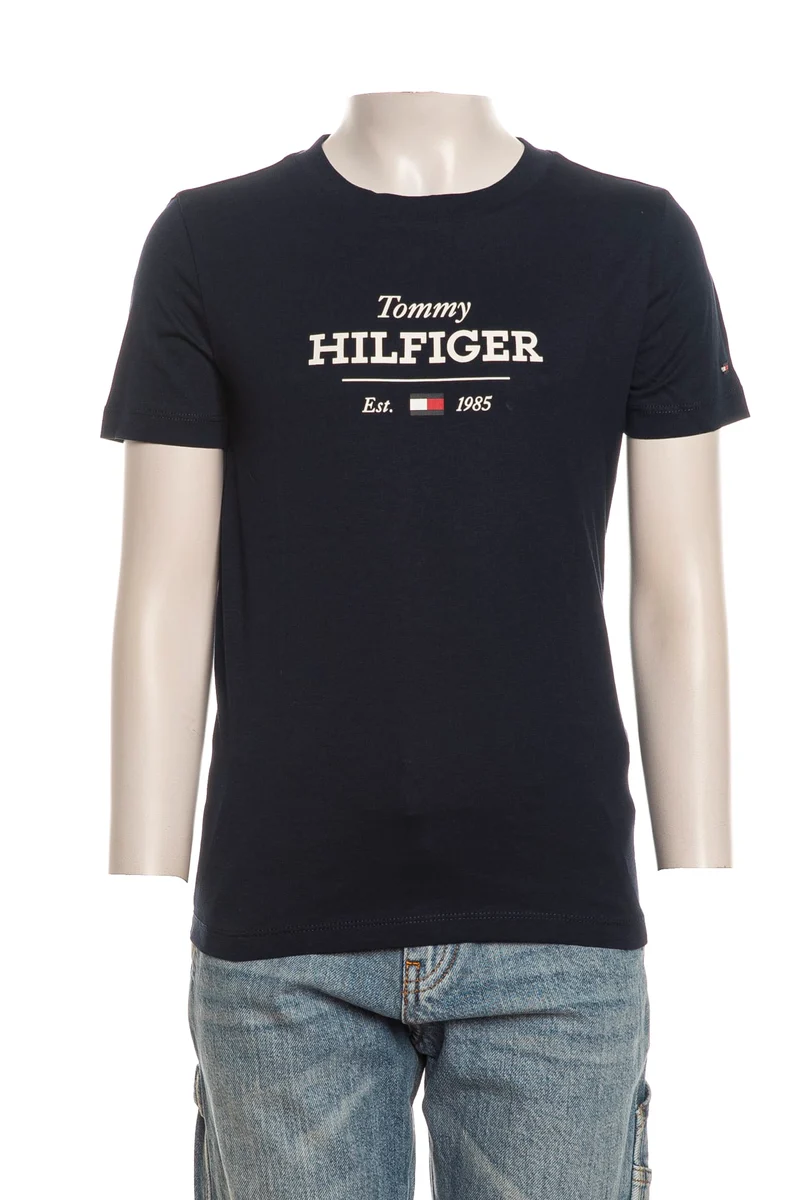 T Shirt Tommy Hilfiger Mono 1985 Rg Tee Ss Boy Da Bambino Blu Navy