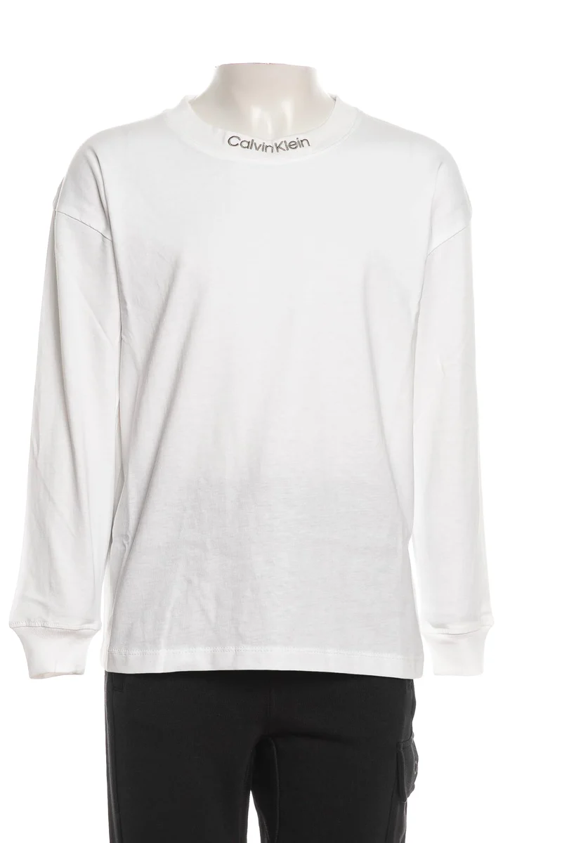 T Shirt Calvin Klein Embro Ck Ls Tee Da Bambino Bianca