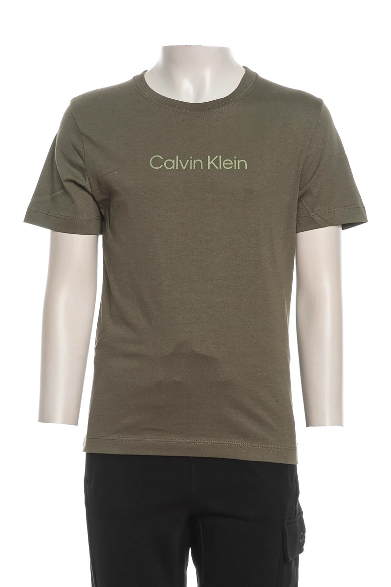 T Shirt Calvin Klein Inst Ss Tee Da Bambino Verde Militare
