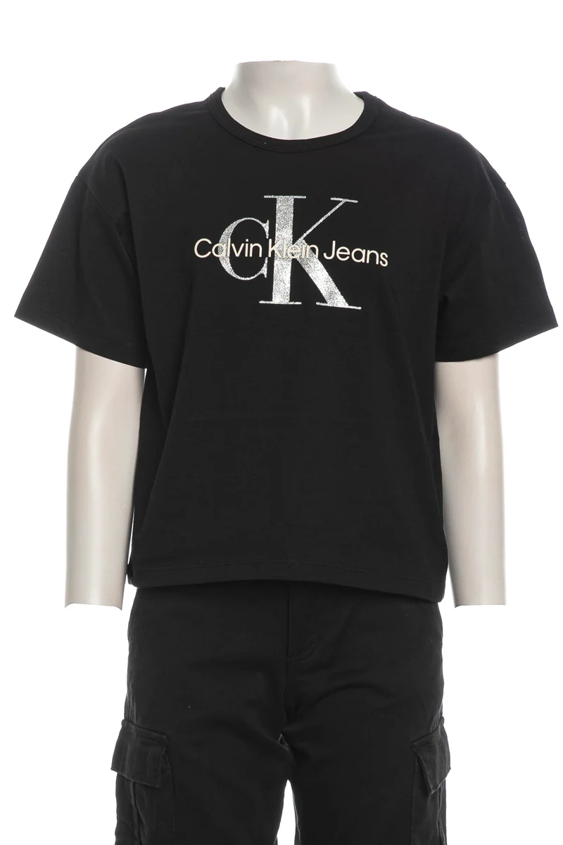 T Shirt Calvin Klein Mono Glt Ss Tee Da Bambina Nera