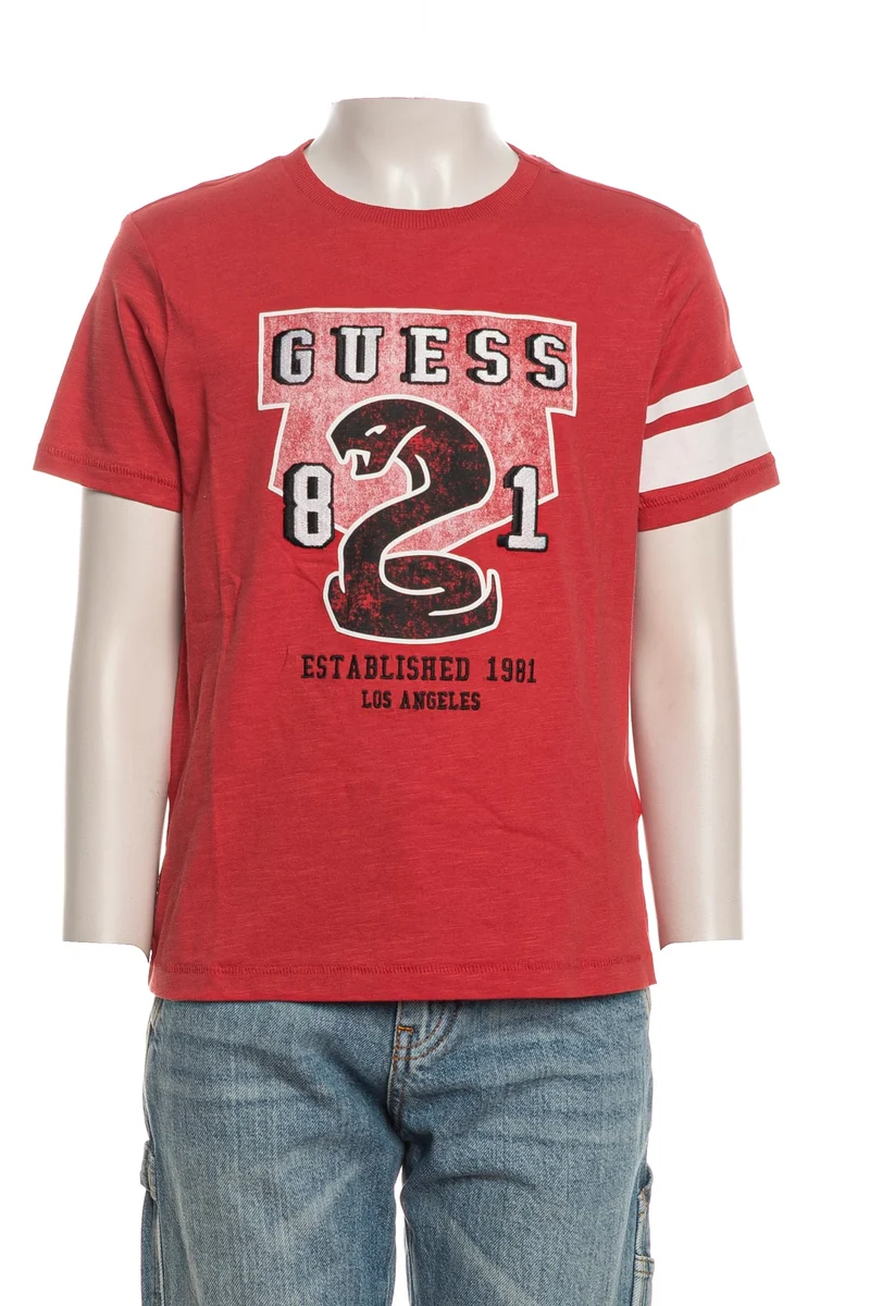 T Shirt Guess Slub Tee Da Bambino Fragola