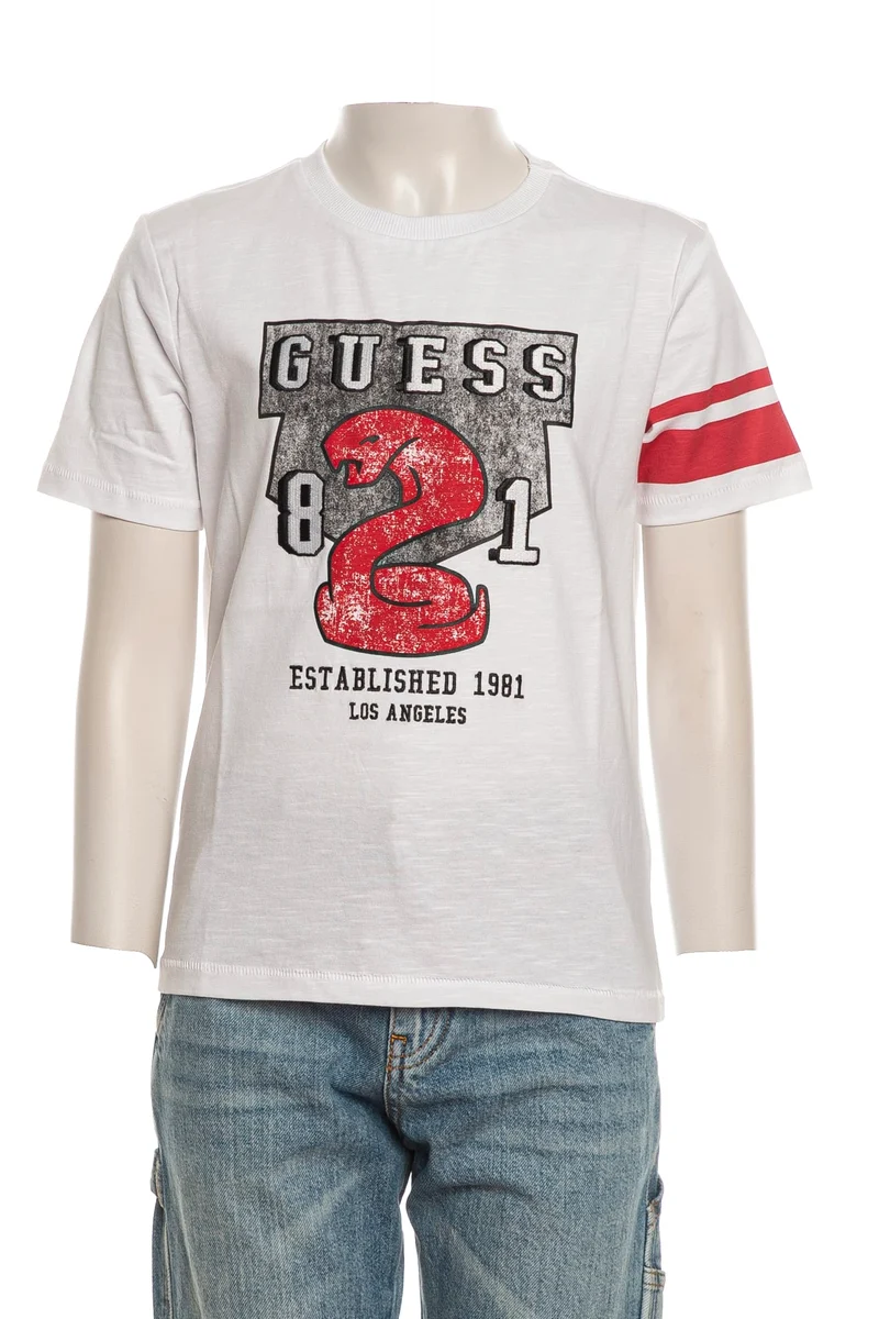 T Shirt Guess Slub Tee Da Bambino Bianca