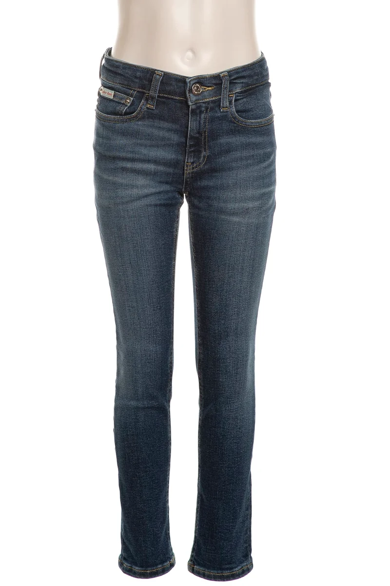 Jeans Calvin Klein Visual Sl Da Bambino Denim Dark Medio Blu