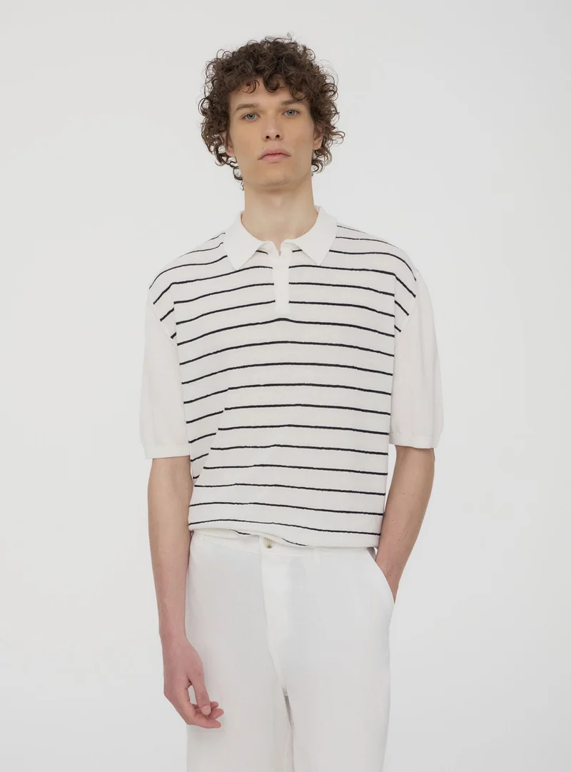 T-shirt polo a righe
