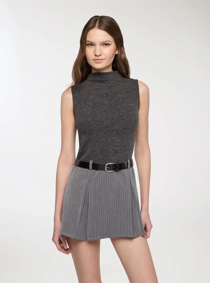 Vestito bitessuto con cintura