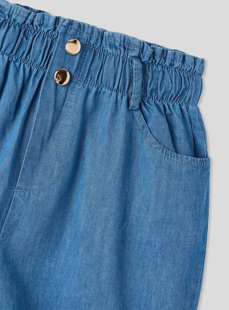 Shorts jeans con vita elasticizzata