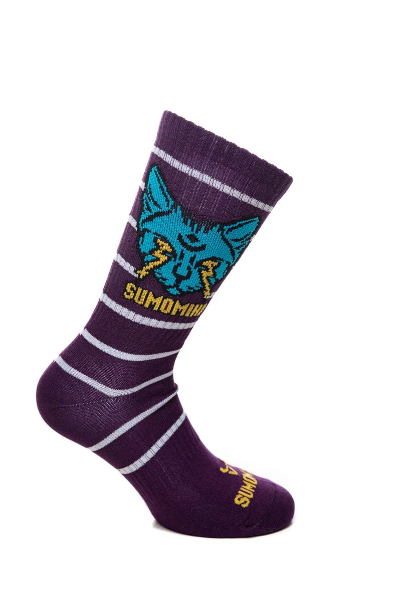Calzino Sumomihi Alchemic Sock Unisex Viola Righe Bianche In Filato
