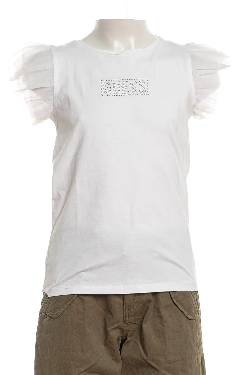 T Shirt Guess Ceremony Ss Mesh Da Bambina Bianca