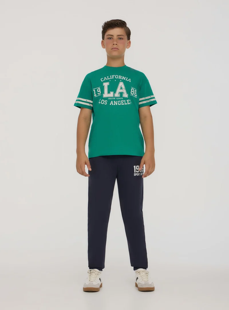 Pack 2 pantaloni tuta con scritta e numero