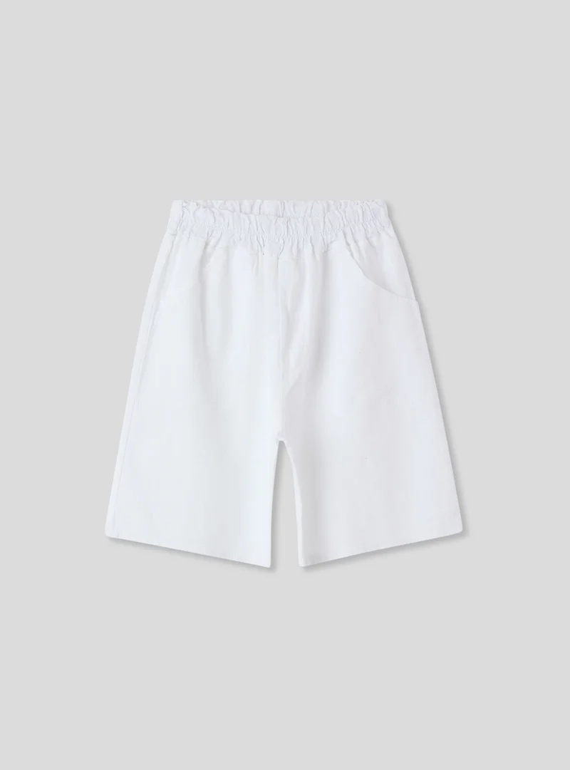 Bermuda in misto lino con elastico