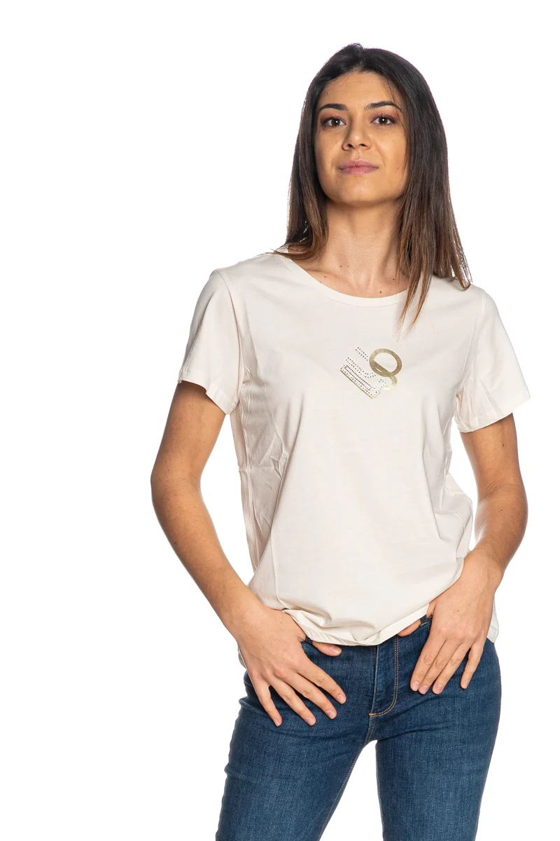 T Shirt Liu Jo Sport Foiled Da Donna Panna