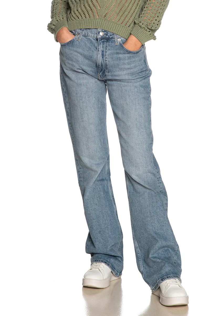 Jeans Calvin Klein Authentic Boot Da Donna Denim Light Blu