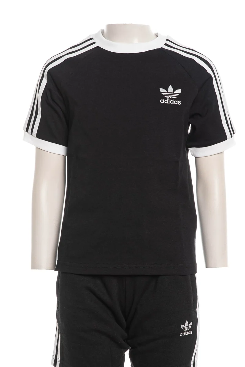 T Shirt Adidas Originals 3 S Stripes Tee Da Bambino Nera Bianco
