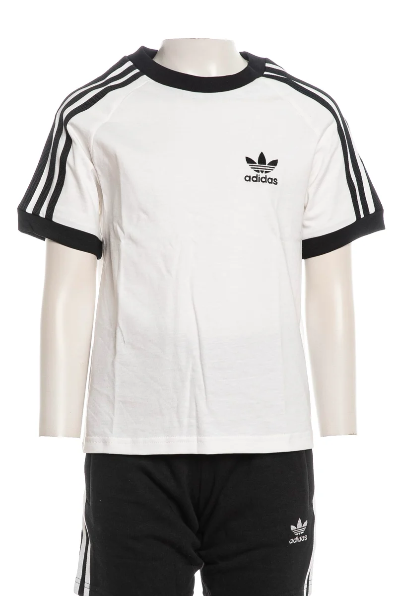 T Shirt Adidas Originals 3 S Stripes Tee Kids Da Bambino Bianca Nero