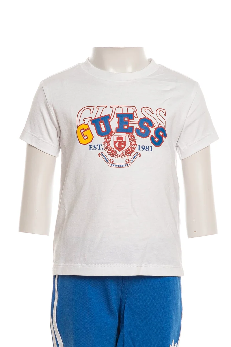 T Shirt Guess Varsity Baby Ss Da Bambino Bianca