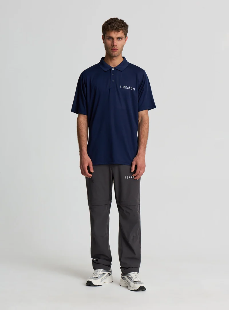 T-shirt polo sportiva con colletto e scritta