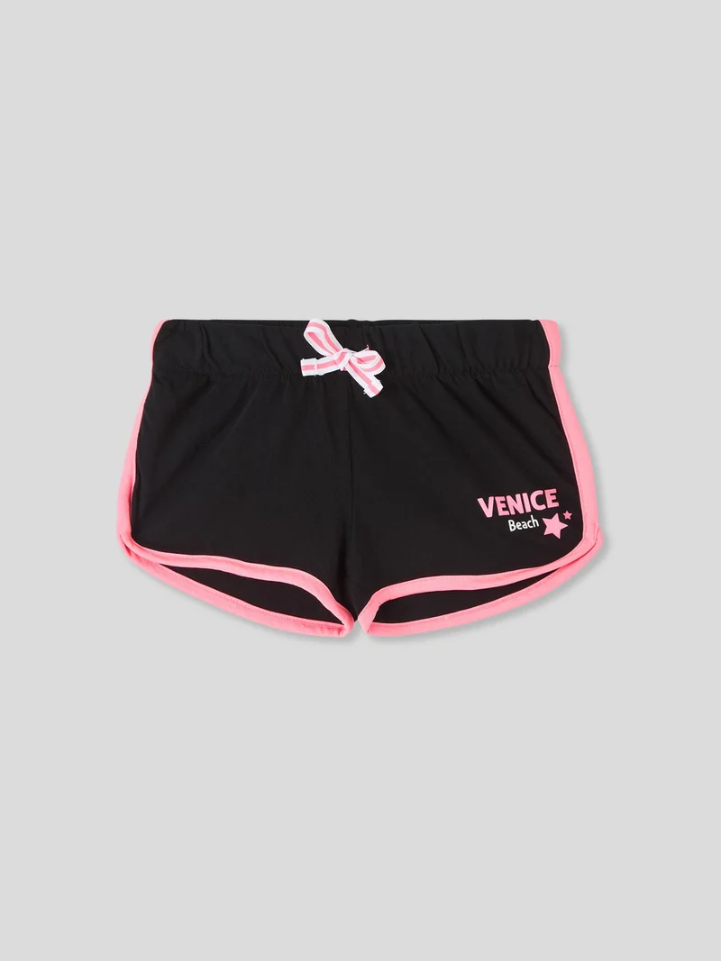 Shorts tuta con profili e stampa Venice